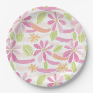 Prato De Papel Floral Retro Pastel (2)