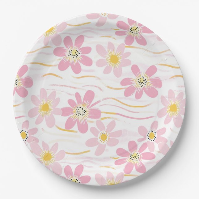 Prato De Papel Floral Retro Pastel (4) (Frente)