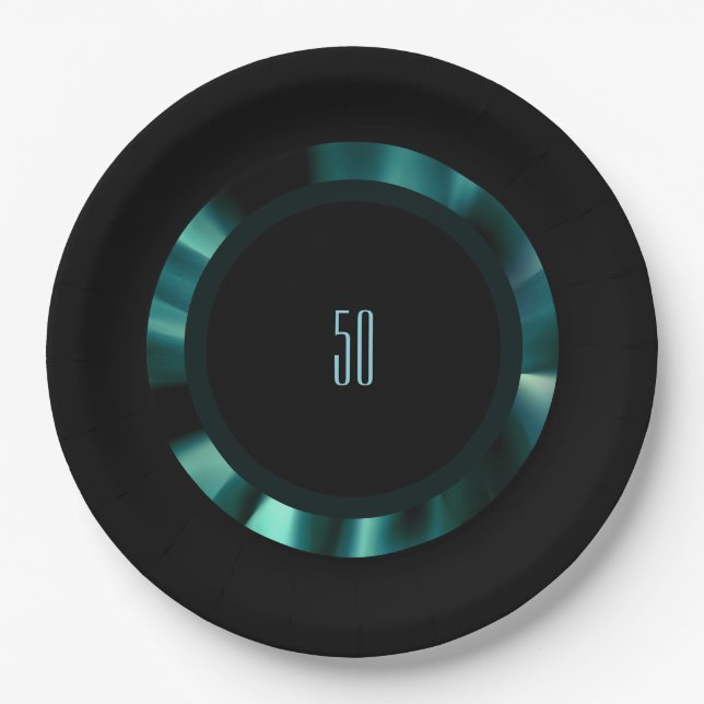 Prato De Papel Floral Verde Moderno Emerald - Papel de Destaque P (Frente)