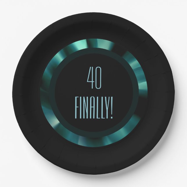 Prato De Papel Floral Verde Moderno Emerald - Papel de Destaque P (Frente)