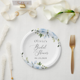 Prato De Papel Flores Azuis, Greenerescência, Boho, Chá de panela