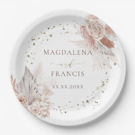Prato De Papel Flores boho de castigo falso brilho