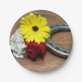 Prato De Papel Flores da Coroa Tripla