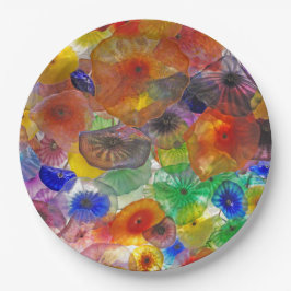 Prato De Papel Flores de abstrato