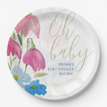 Flores De Água De Primavera Azul E Blush