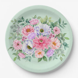 Prato De Papel Flores de Festas do Jardim de Verão Delicadas