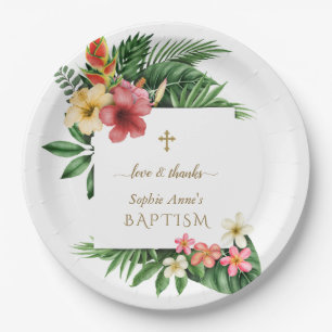 Prato De Papel Flores de Jardim Tropical Charm Lush Casamento