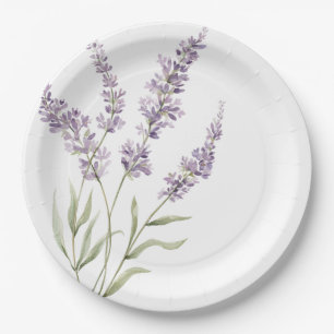 Prato De Papel Flores de Lavanda Bonitas de Aniversário