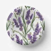 Flores de Lavanda Roxa Botânica Aquarela