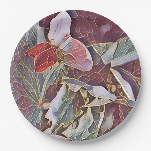 PRATO DE PAPEL FLORES DE PEA DOCE (Frente)