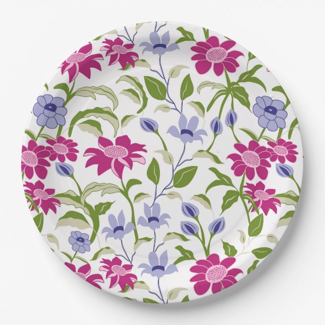 Prato De Papel Flores de primavera (Frente)