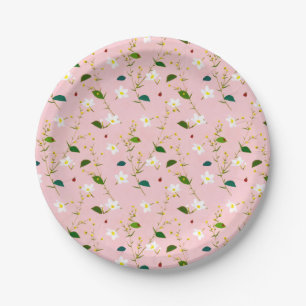 Prato De Papel Flores de primavera Brincadeiras Rosa Brilhantes