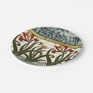 Prato De Papel Flores de Vidro Estacionadas com Borda de Banho