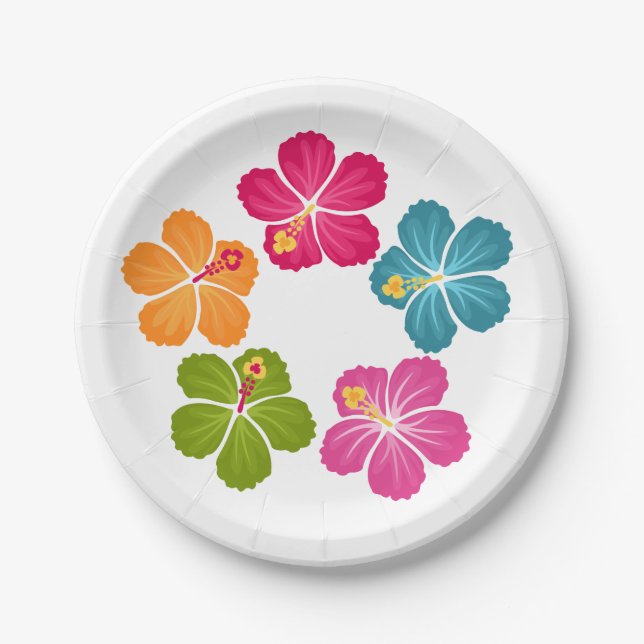 Prato De Papel Flores do hibiscus (Frente)