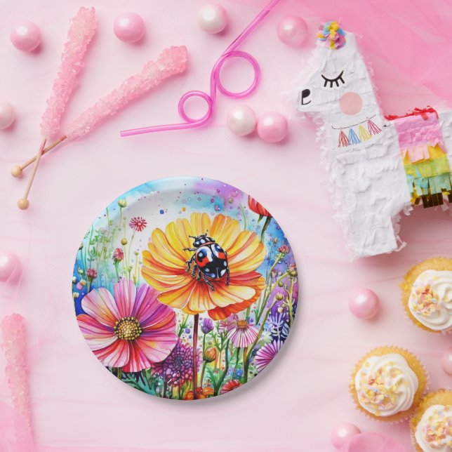 Prato De Papel Flores e Damibugs (Festa)