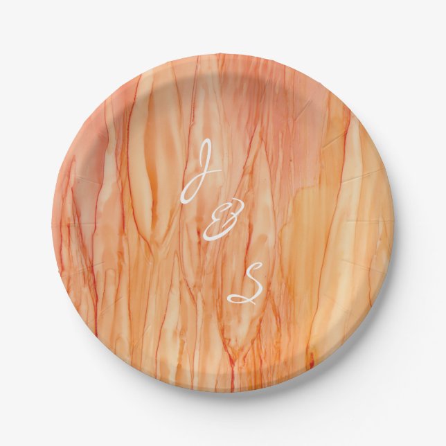 Prato De Papel Flores Frescas De Casamento De Placas De Papel (Frente)