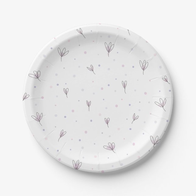 Prato De Papel Flores Lilac (Frente)