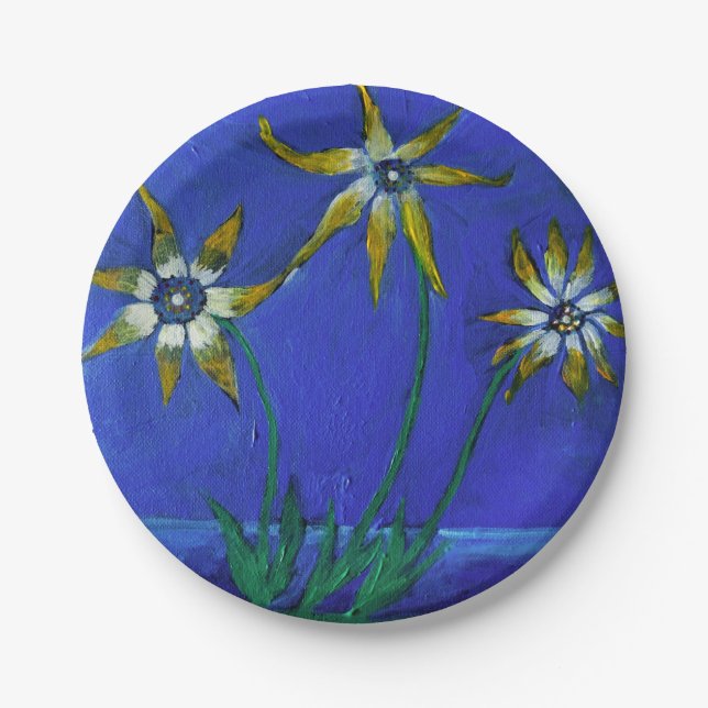 Prato De Papel Flores pintando Flores de Papel Personalizadas Pla (Frente)