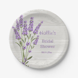 Prato De Papel Flores roxas da lavanda no chá de panela de