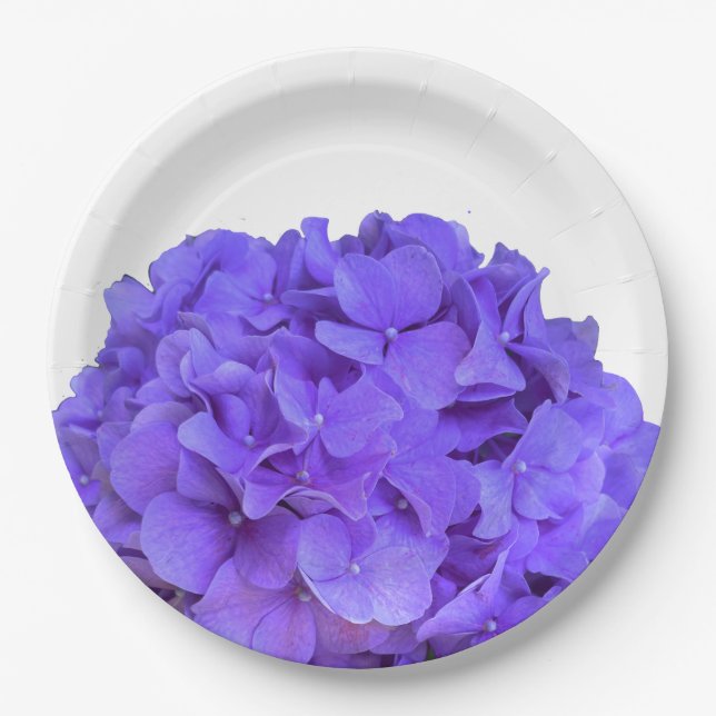 Prato De Papel Flores roxas de Hydrangeas roxas de Lavanda Elegan (Frente)