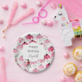 Prato De Papel Flores Selvagens de Cores-d'Água Cuja Cor é Rosa