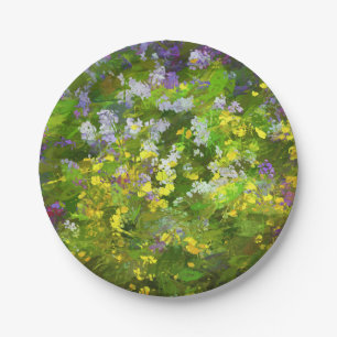 Prato De Papel Flores Selvagens Impasto - Arte Flor Original