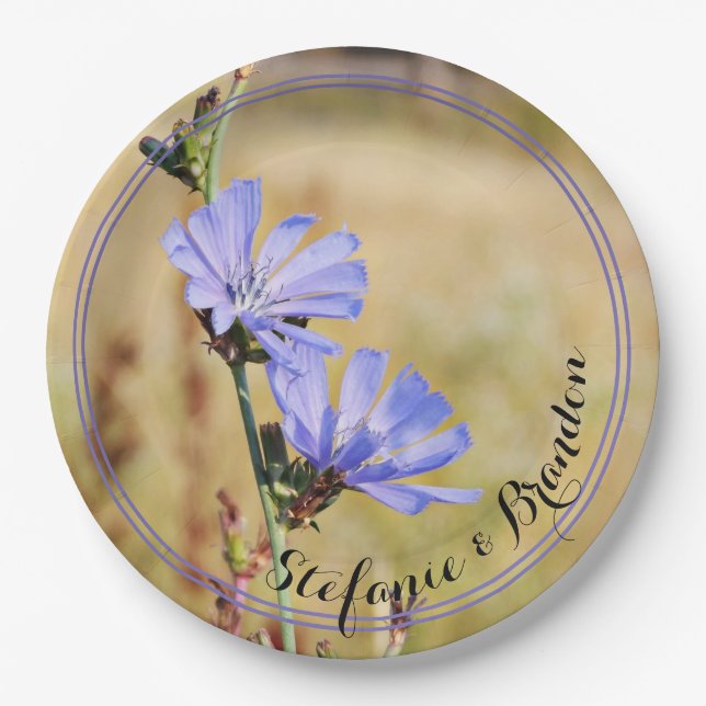 Prato De Papel Flores Selvagens no Casamento da Manhã (Frente)