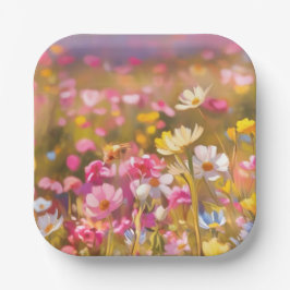 Prato De Papel Flores Selvagens Rosa Lavanda Amarela 2025