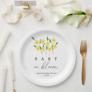 Prato De Papel Flores Silvestres Amarelas - Bebê em Flor
