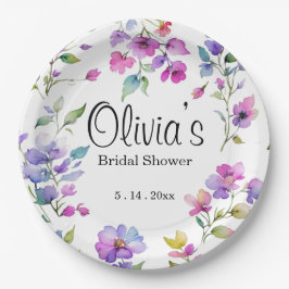 Prato De Papel Flores silvestres cor-de-rosa-rosa-Elegante