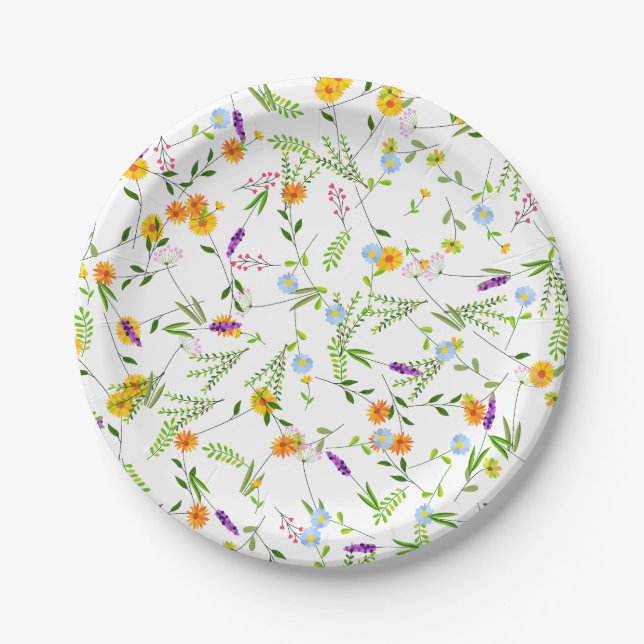 Prato De Papel Flores silvestres de primavera e verão (Frente)