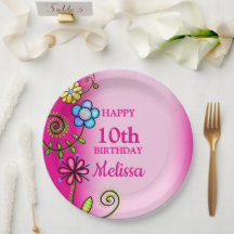 Flores Silvestres Desenhadas à Mão Rosa Vibrante