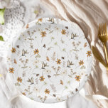 Prato De Papel Flores silvestres outono Chá de panela<br><div class="desc">Flores silvestres caem Chapas de papel de Chá de panela Floral. Itens correspondentes disponíveis.</div>