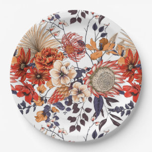 Prato De Papel Flores silvestres, proteína e ouro de cor roxa