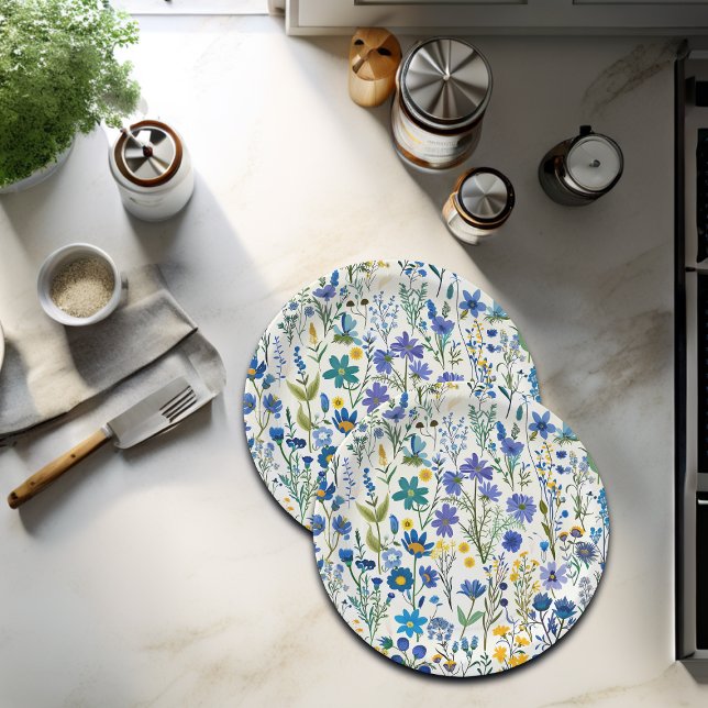 Prato De Papel Flores silvestres Russas do Jardim Azul (Criador carregado)