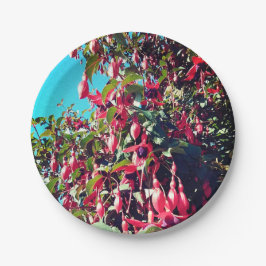 Prato De Papel Flores vermelhas