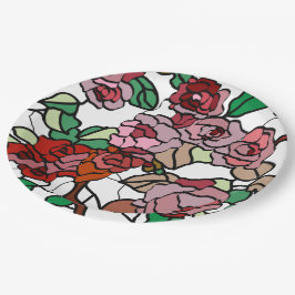Prato De Papel Flores Vermelhas Brilhantes E Bonitas