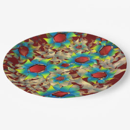 Prato De Papel Flores virtuais estranhas, pétalas azuladas em ver