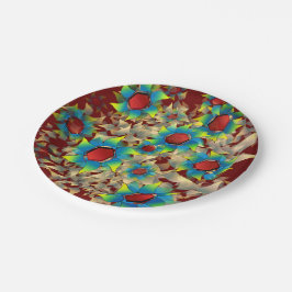 Prato De Papel Flores virtuais estranhas, pétalas azuladas em ver