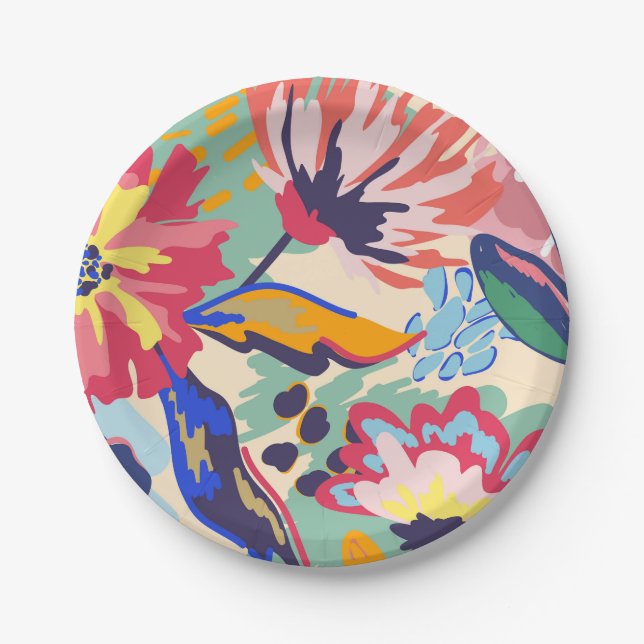 Prato De Papel Floresta e rosas (Frente)