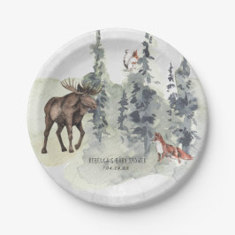 Prato De Papel Floresta Florestal | Chá de fraldas animal