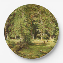 Prato De Papel Floresta Russa (Paisagem Rústica) (Madeira Verde)