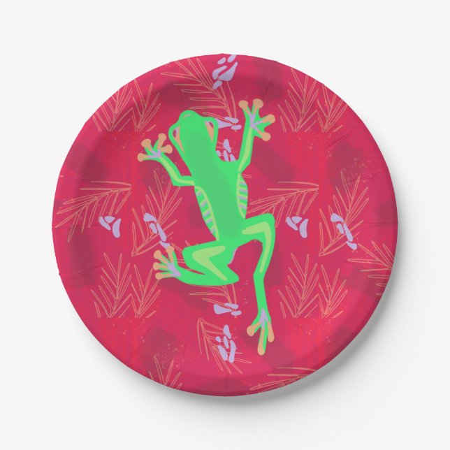 Prato De Papel Floresta tropical Sapo (Frente)