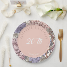 Prato De Papel Flórida de festa de aniversário moderna de luxo