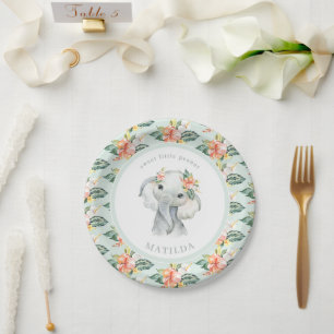Prato De Papel Flórida verde-elefante de amendoim doce