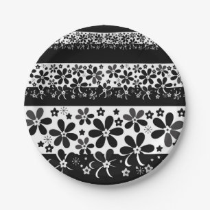 Prato De Papel Florim preto e branco