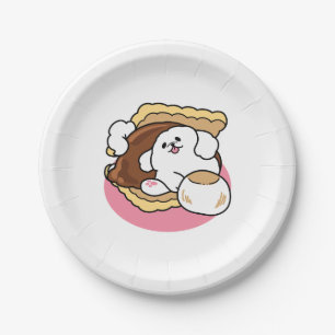 Prato De Papel Fluffier Tha S’more - Cute Dog and Dessert Pun
