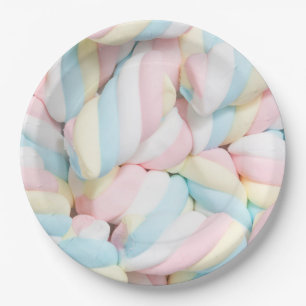 Prato De Papel Fluffy Marshmallow Twists Candy