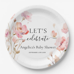 PRATO DE PAPEL FLUXAS DE MEADORES DE COR DE ÁGUA NEGRA DE BOHO PI