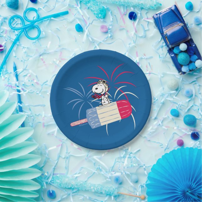 Prato De Papel Flying Ace Snoopy on Ice Pop (Festa)